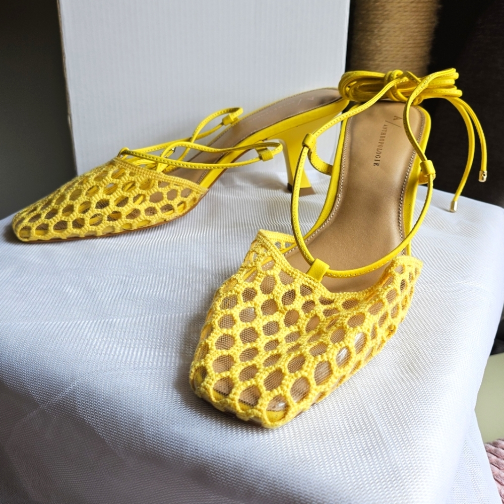 Anthropologie Mesh Kitten Heels - Gem